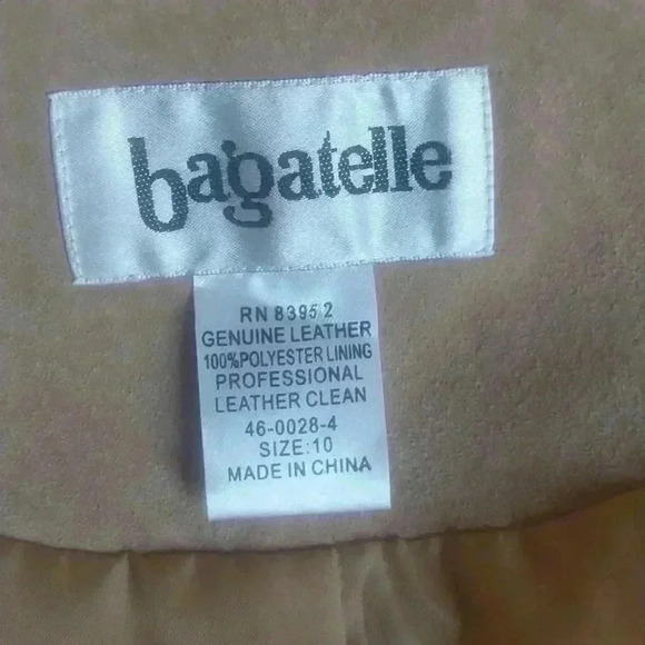 Bagatelle Tan Light Brown Khaki Suede Leather Coat Jacket Blazer Women Size 10 - Picture 6 of 7
